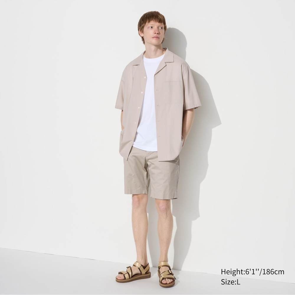 UNIQLO Beige Stretch Slim-Fit Shorts (9”)